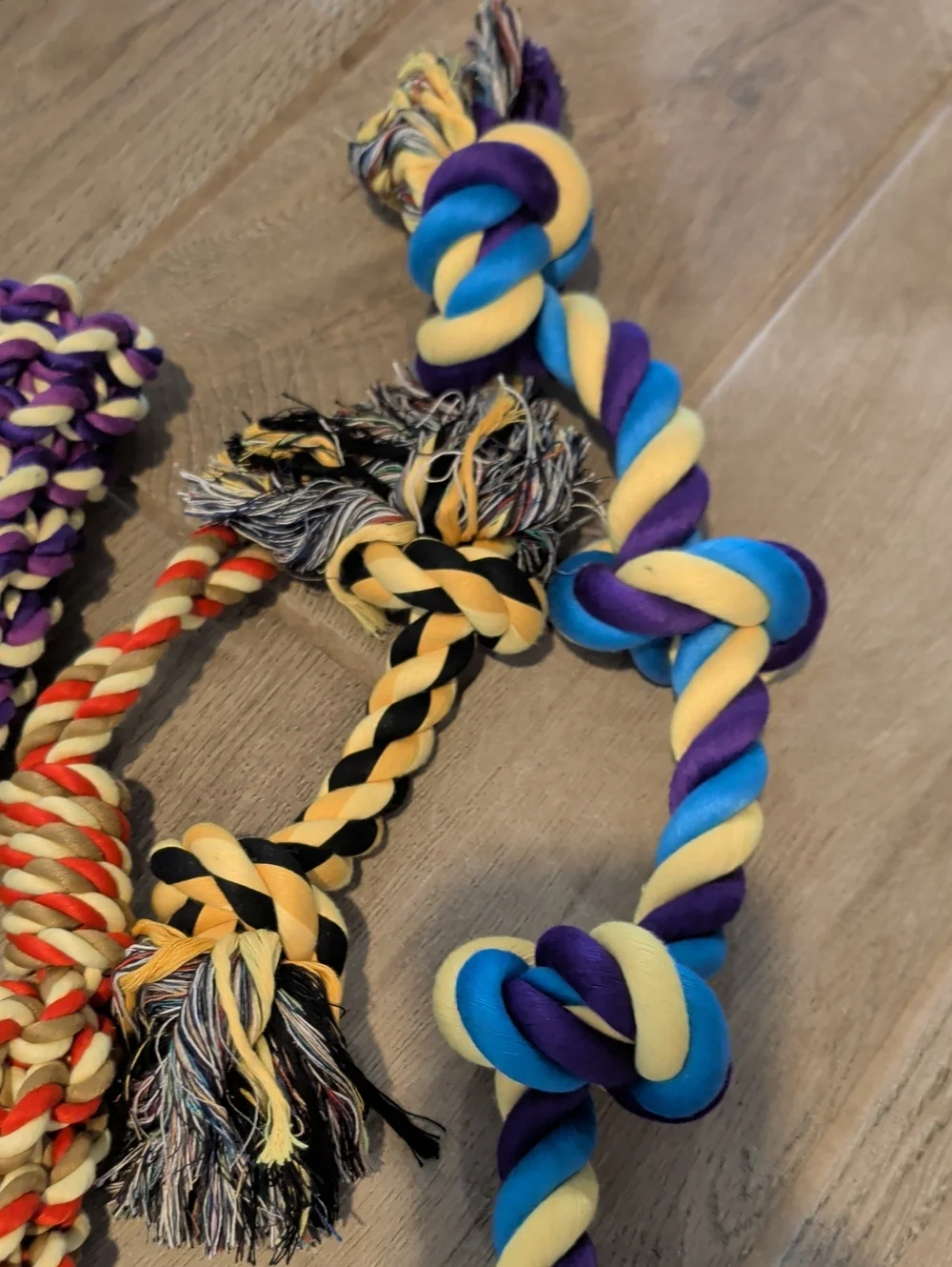 Colorful Braided Dog Rope Toy Set Of 7